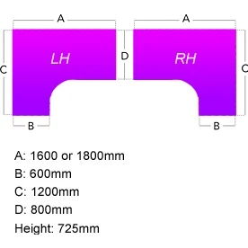 NEXT DAY Eclipse Black Ergonomic Cantilever Desks With Single Fixed Pedestal 4 NEXT DAY Eclipse Black Ergonomic Cantilever Desks With Single Fixed Pedestal - Image 2