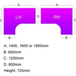 NEXT DAY Eclipse Black Ergonomic Cantilever Desks With Mobile Pedestal -Office Comfort 015444