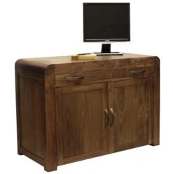 Hampshire Solid Walnut Computer Desk Hideaway