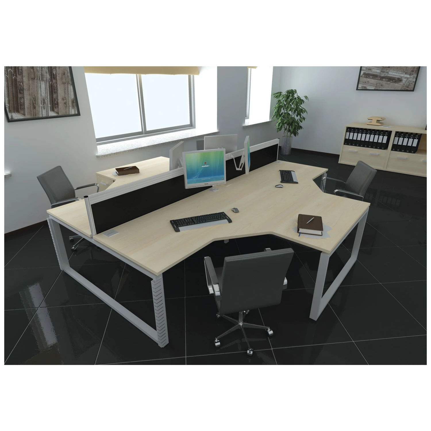 Interface Ergonomic Combination Starter Bench Desks 4 Interface Ergonomic Combination Starter Bench Desks - Image 2