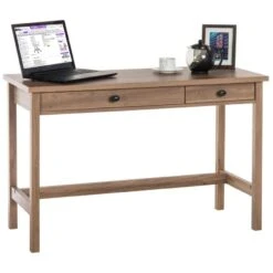 Oak Console Laptop Computer Desk