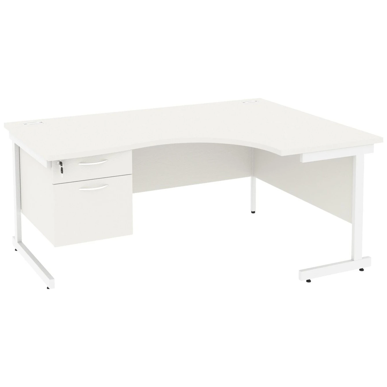 NEXT DAY Vogue White Ergonomic Cantilever Desks With Single Fixed Pedestal 3 NEXT DAY Vogue White Ergonomic Cantilever Desks With Single Fixed Pedestal