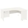 NEXT DAY Vogue White Ergonomic Panel End Desks With Single Fixed Pedestal 1 NEXT DAY Vogue White Ergonomic Panel End Desks With Single Fixed Pedestal -Office Comfort 093867