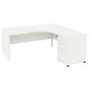 NEXT DAY Vogue White Ergonomic Panel End Desks With Desk High Pedestal -Office Comfort 093872