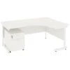 NEXT DAY Vogue White Ergonomic Cantilever Desks With Mobile Pedestal 2 NEXT DAY Vogue White Ergonomic Cantilever Desks With Mobile Pedestal -Office Comfort 093941