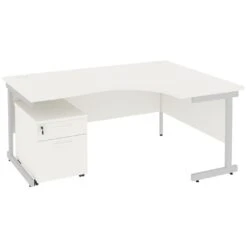 NEXT DAY Vogue White Ergonomic Cantilever Desks With Mobile Pedestal 8 NEXT DAY Vogue White Ergonomic Cantilever Desks With Mobile Pedestal -Office Comfort 093943