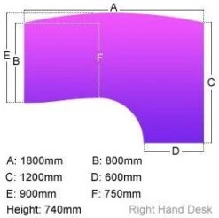 Elite Optima Plus Bow Fronted Ergonomic Desks -Office Comfort 096196