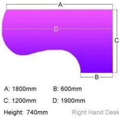 Elite Optima Plus Executive Radius Ergonomic Desks -Office Comfort 096202