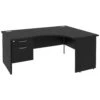 NEXT DAY Eclipse Black Ergonomic Panel End Desks With Single Fixed Pedestal 1 NEXT DAY Eclipse Black Ergonomic Panel End Desks With Single Fixed Pedestal -Office Comfort 097151