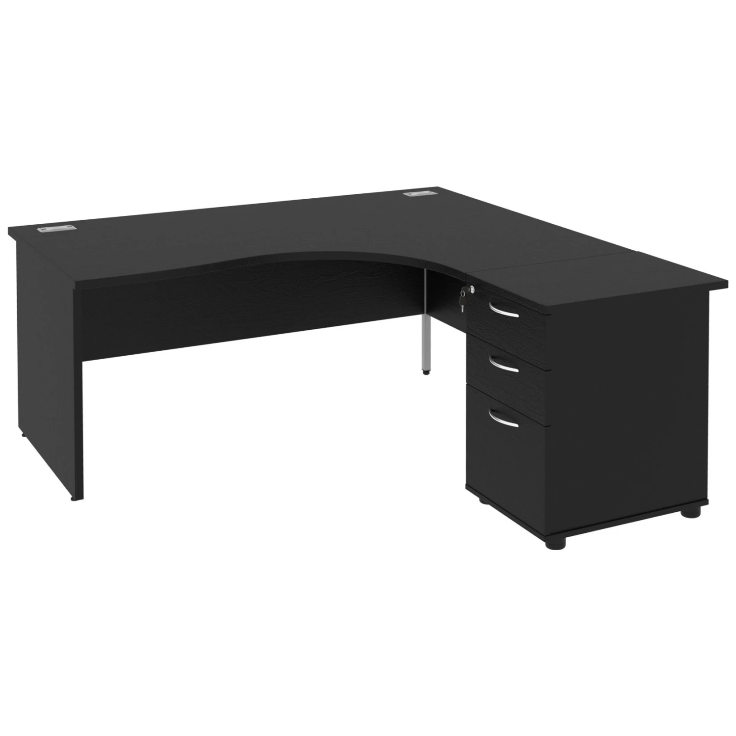NEXT DAY Eclipse Black Ergonomic Panel End Desks With Desk High Pedestal 3 NEXT DAY Eclipse Black Ergonomic Panel End Desks With Desk High Pedestal