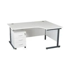Karbon K1 Ergonomic Cantilever Office Desks With Low Mobile Pedestal -Office Comfort 099542