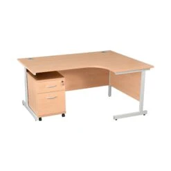 Karbon K1 Ergonomic Cantilever Office Desks With Low Mobile Pedestal -Office Comfort 099544