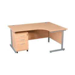 Karbon K1 Ergonomic Cantilever Office Desks With Tall Under Desk Pedestal -Office Comfort 099599