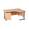 Karbon K1 Ergonomic Cantilever Office Desks With Tall Under Desk Pedestal -Office Comfort 099600