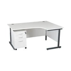 Karbon K1 Ergonomic Cantilever Office Desks With Tall Under Desk Pedestal -Office Comfort 099601