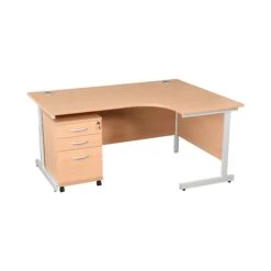 Karbon K1 Ergonomic Cantilever Office Desks With Tall Under Desk Pedestal -Office Comfort 099602