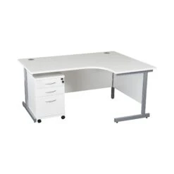 Karbon K1 Ergonomic Cantilever Office Desks With Tall Under Desk Pedestal -Office Comfort 099603