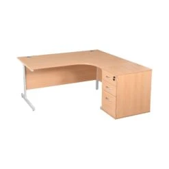 Karbon K1 Ergonomic Cantilever Office Desks With 600D Desk End Pedestal -Office Comfort 099645