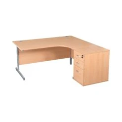 Karbon K1 Ergonomic Cantilever Office Desks With 600D Desk End Pedestal -Office Comfort 099646