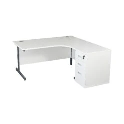 Karbon K1 Ergonomic Cantilever Office Desks With 600D Desk End Pedestal -Office Comfort 099682