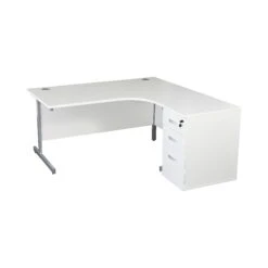 Karbon K1 Ergonomic Cantilever Office Desks With 600D Desk End Pedestal -Office Comfort 099683