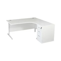 Karbon K1 Ergonomic Cantilever Office Desks With 600D Desk End Pedestal -Office Comfort 099684