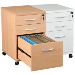 Karbon K1 Ergonomic Cantilever Office Desks With Tall Under Desk Pedestal -Office Comfort 099808