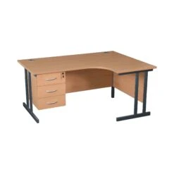 Karbon K3 Ergonomic Deluxe Cantilever Desk With Fixed Pedestal -Office Comfort 099925