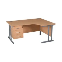 Karbon K3 Ergonomic Deluxe Cantilever Desk With Fixed Pedestal -Office Comfort 099926