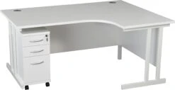 Karbon K3 Ergonomic Deluxe Cantilever Desk With Narrow Mobile Pedestal