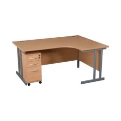 Karbon K3 Ergonomic Deluxe Cantilever Desk With Narrow Mobile Pedestal 35 Karbon K3 Ergonomic Deluxe Cantilever Desk With Narrow Mobile Pedestal -Office Comfort 100212