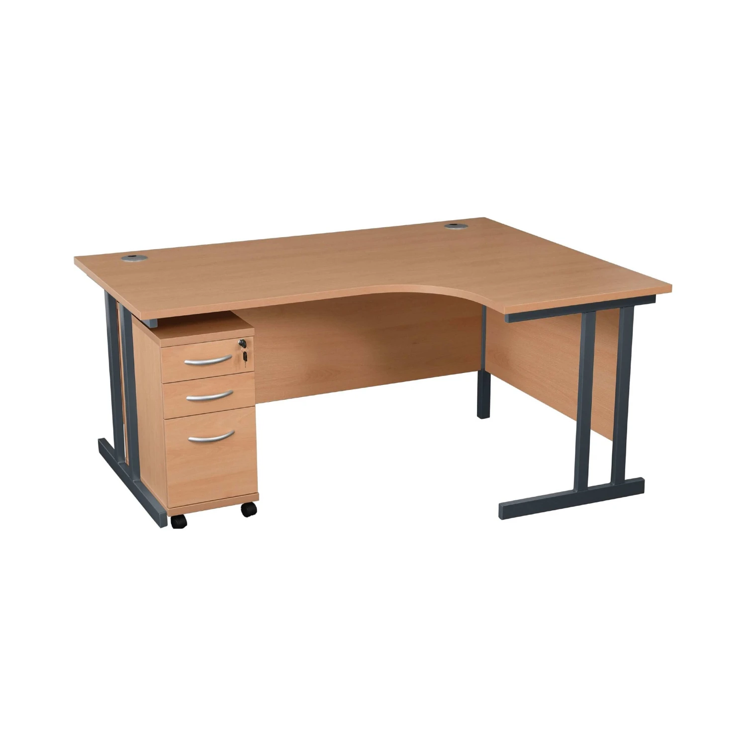 Karbon K3 Ergonomic Deluxe Cantilever Desk With Narrow Mobile Pedestal 4 Karbon K3 Ergonomic Deluxe Cantilever Desk With Narrow Mobile Pedestal - Image 2