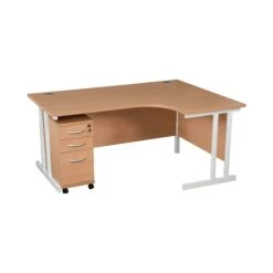 Karbon K3 Ergonomic Deluxe Cantilever Desk With Narrow Mobile Pedestal 37 Karbon K3 Ergonomic Deluxe Cantilever Desk With Narrow Mobile Pedestal -Office Comfort 100214