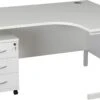 Karbon K3 Ergonomic Deluxe Cantilever Desk With Low Mobile Pedestal 1 Karbon K3 Ergonomic Deluxe Cantilever Desk With Low Mobile Pedestal -Office Comfort 100228