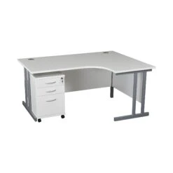 Karbon K3 Ergonomic Deluxe Cantilever Desk With Tall Under Desk Mobile Pedestal -Office Comfort 100269