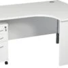 Karbon K2 Ergonomic Panel End Office Desks With Narrow Under Desk Pedestal -Office Comfort 100363