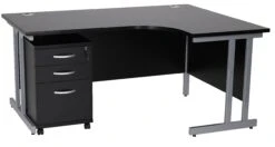 Karbon K3 Ergonomic Deluxe Cantilever Desk With Tall Under Desk Mobile Pedestal -Office Comfort 103662