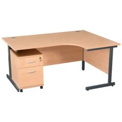 Karbon K1 Ergonomic Cantilever Office Desks With Low Mobile Pedestal -Office Comfort 103955