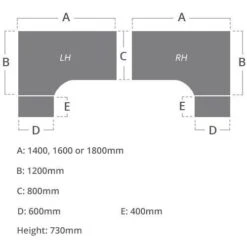 Karbon K1 Ergonomic Cantilever Office Desks With 600D Desk End Pedestal -Office Comfort 108725